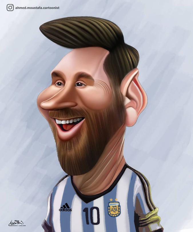 Egypt Cartoon .. Leo Messi .. Caricature By Ahmed Moustafa - Egypt