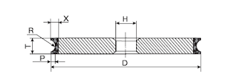 Diamond profile wheel for glass