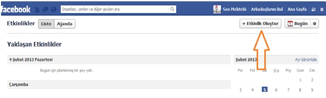 facebook, facebook a giris, facebook ayarları, facebook eklentileri, facebook resimleri, facebook sayfa tasarımı, facebook özellikleri, Facebook'ta etkinlik nasıl oluşturulur,