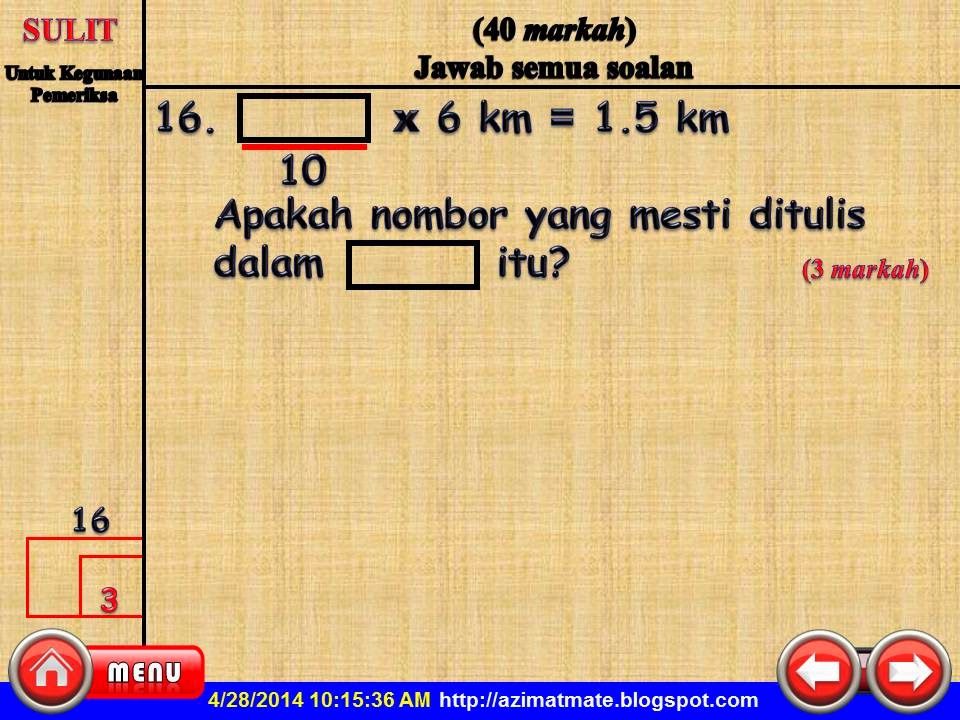 AZIMAT SEKOLAH RENDAH: KEMAHIRAN BERFIKIR MELIBATKAN 