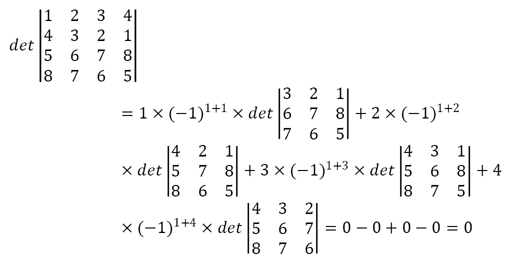 Determinante via Teorema de Laplace