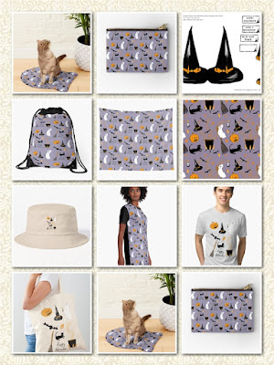 Photos of Cute Halloween Patterned Images on Various Clothing, Gift and Craft items