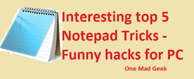 Top 5 interesting notepad tricks - Funny hacks for PC