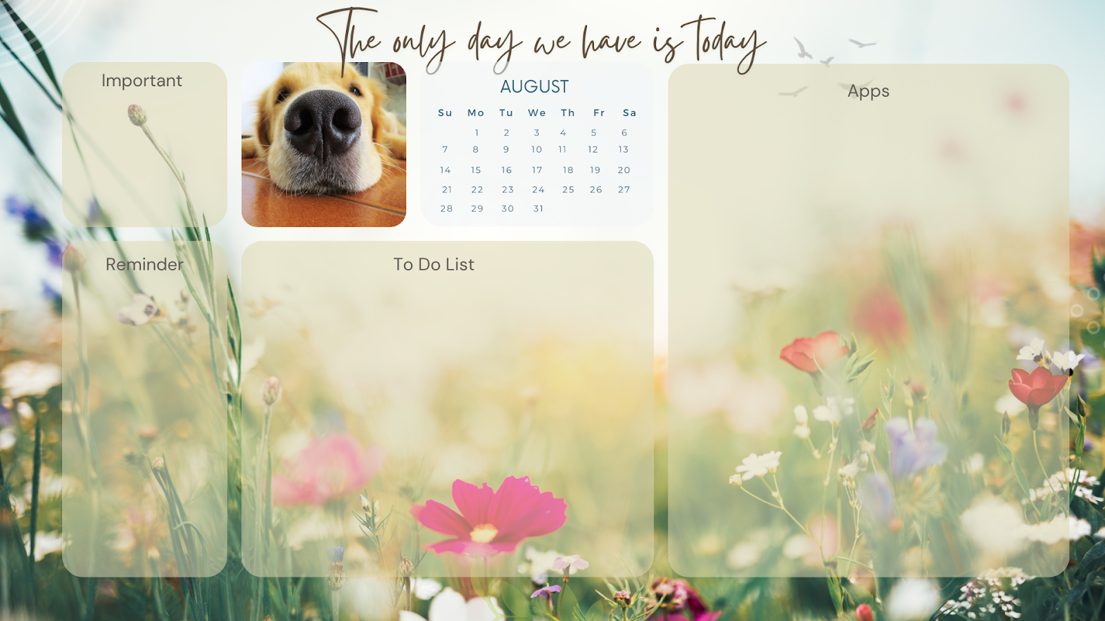 free desktop wallpaper organizer with august 2022 calendar featuring cute dog 7