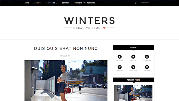 Download Winters Responsive Blogger Template Free