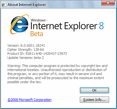 IE 8 Beta2