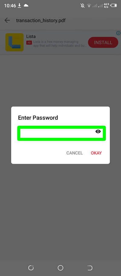 enter gcash transaction history pdf file password to open