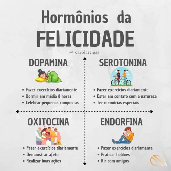 Hormônios da felicidade.