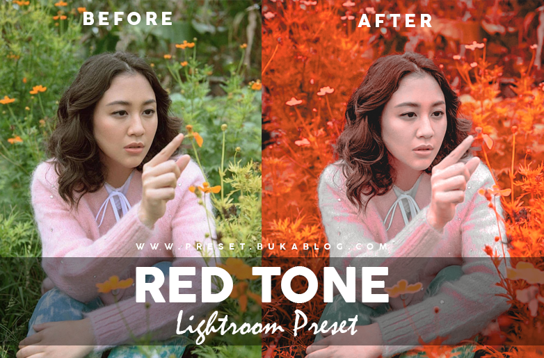 Before and After Editing Photo using Red Tone Lightroom Preset