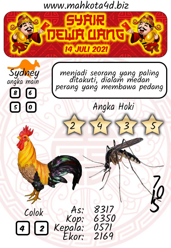 Syair Prediksi Togel Sydney - SDY Rabu, 14 - Juli - 2021
