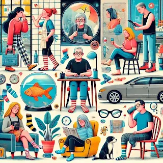 Image representing different people displaying unique or strange habits that may seem odd to some but are completely normal for them