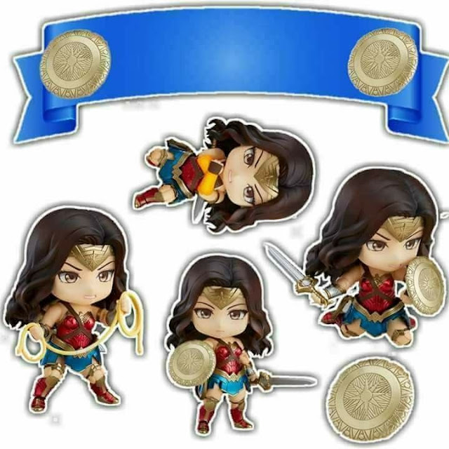 Wonder Woman Nendoroid Version Free Printable Cake Toppers.