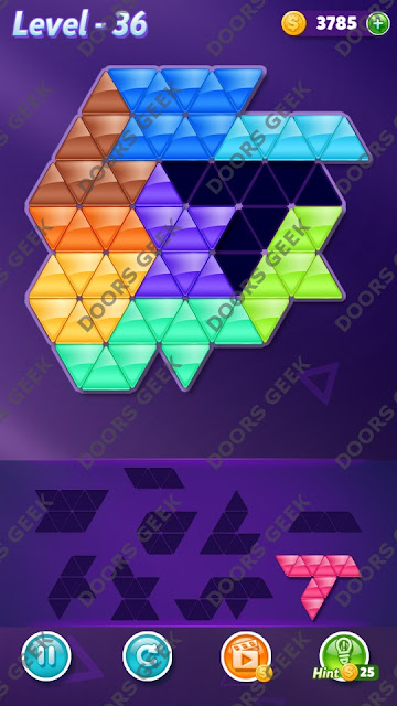 Block! Triangle Puzzle Proficient Level 36 Solution, Cheats, Walkthrough for Android, iPhone, iPad and iPod