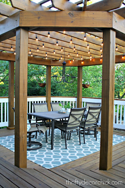 Deck with pergola and lights
