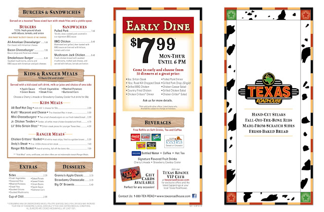 Texas Roadhouse Menu with Prices Page 2