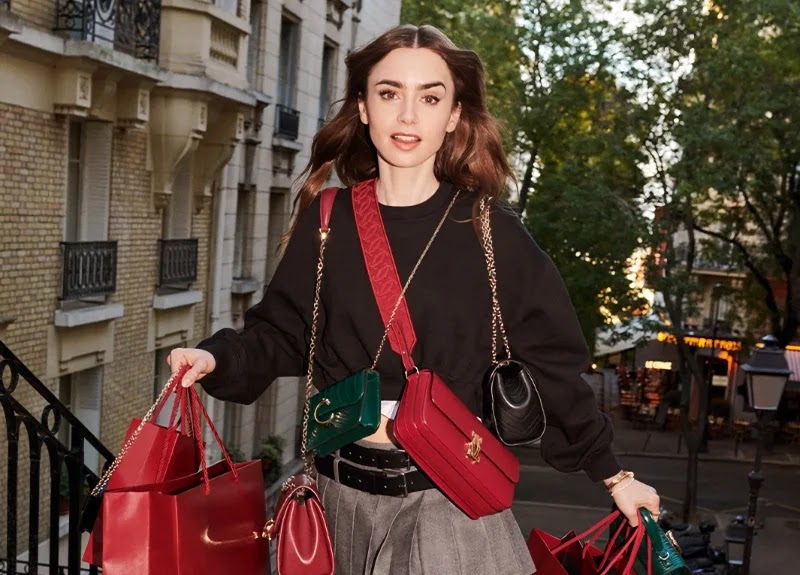 Lily Collins For Cartier's 2024 Handbag Campaign.