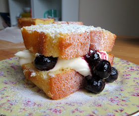 Lemon Sandwiches with Blueberries & Cream