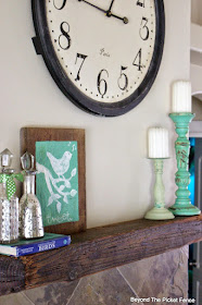 a simple spring sign and mantel