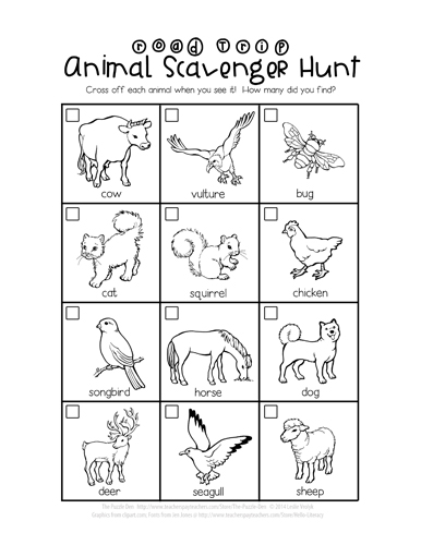 Animal Scavenger Hunt