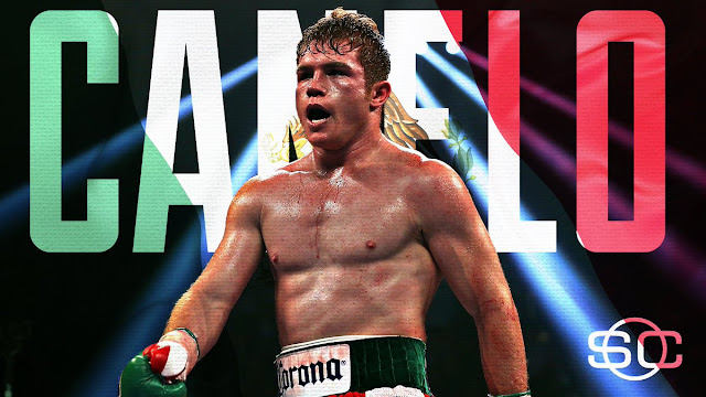 Canelo Alvarez with name in Mexican Colors