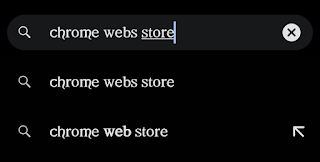 Search for chrome web store