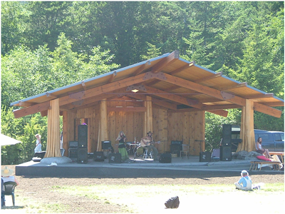 Village Green in Eastsound on Orcas Island, music festivals, farmers markets,