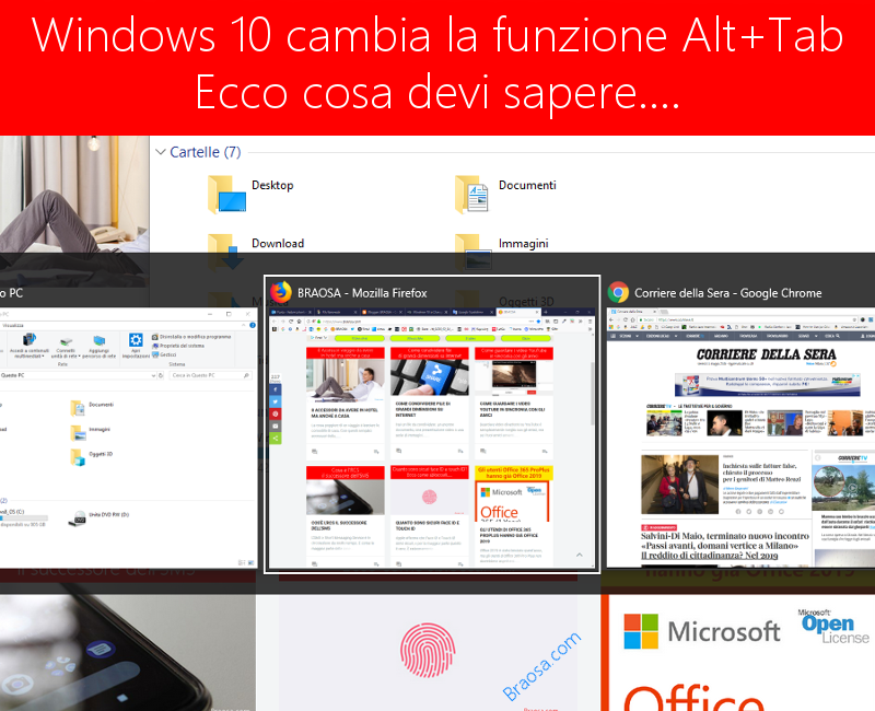 Windows 10 cambia la funzione Alt + Tab