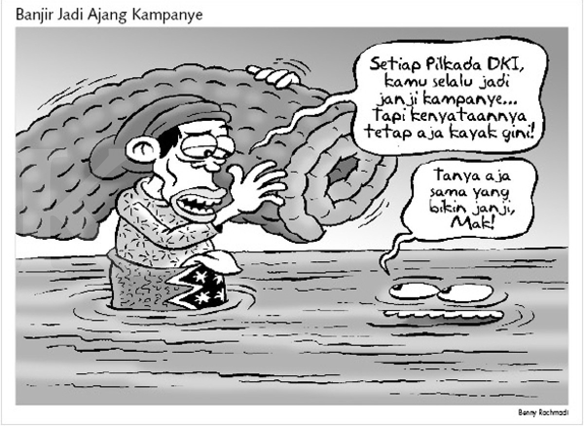 21 Gambar Banjir Kartun Hitam Putih Gambar Ipin