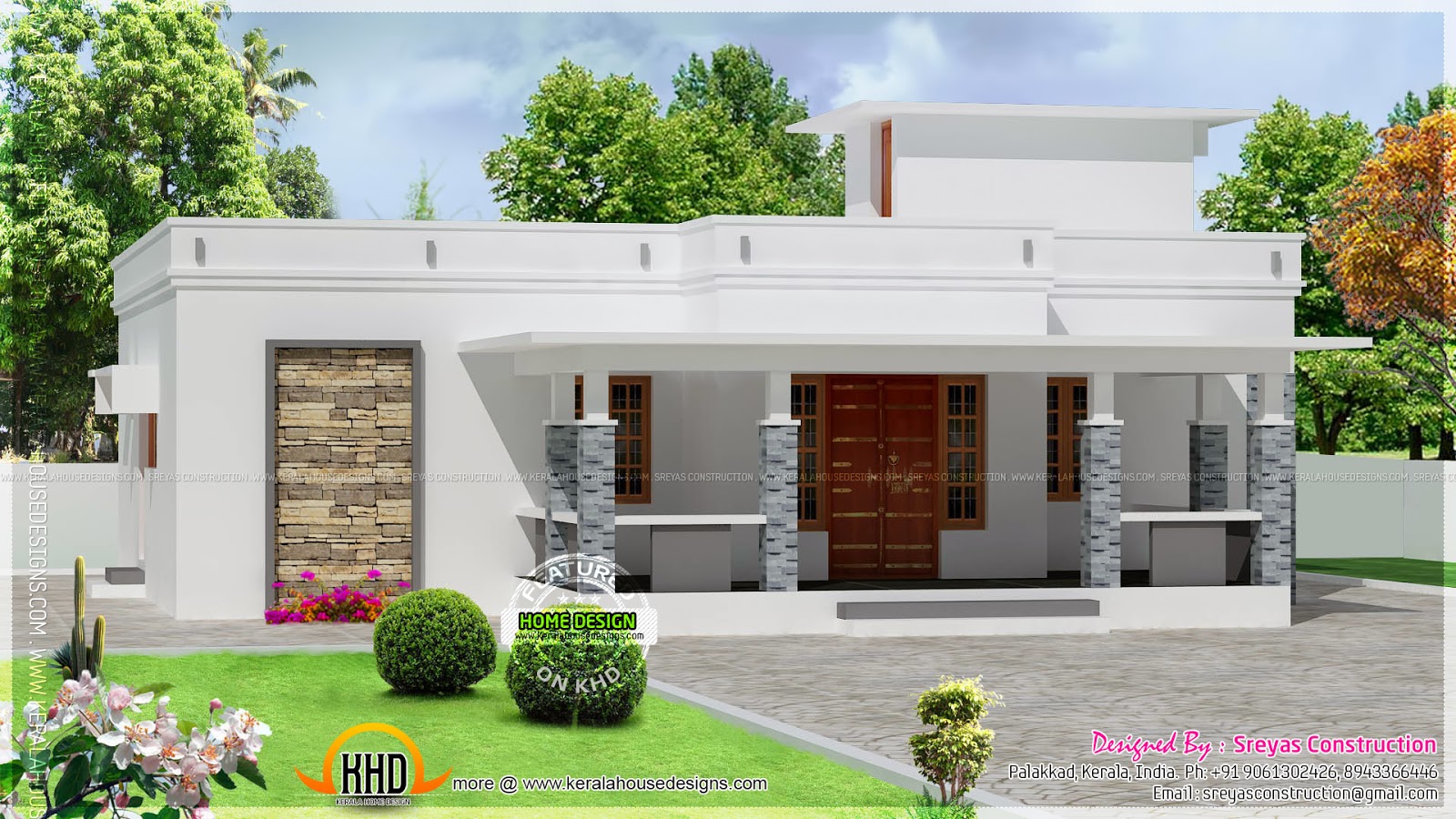 Small house elevation with 3d rendering and 2d drawing ~ Indian ...