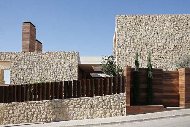 Stone wall of a modern home