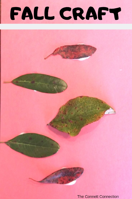 We searched for leaves on the ground and glued them onto our paper to create a leaf collage.