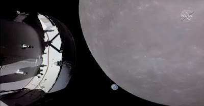 Moon and Earth from the NASA spacecraft