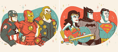 The Avengers & Justice League Screen Prints by Ian Glaubinger