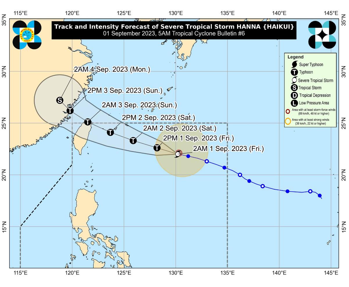 'Bagyong Hanna' PAGASA weather update September 1, 2023