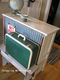 Chipping with Charm: Entry Closet Redo with vintage lockers...www.chippingwithcharm.blogspot.com