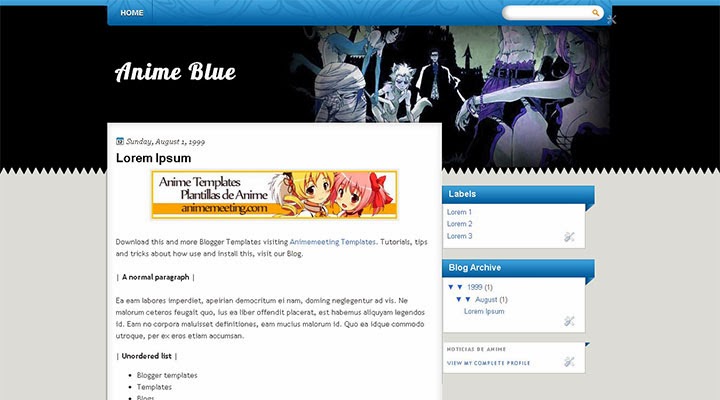 anime blogger template Blue Bleach