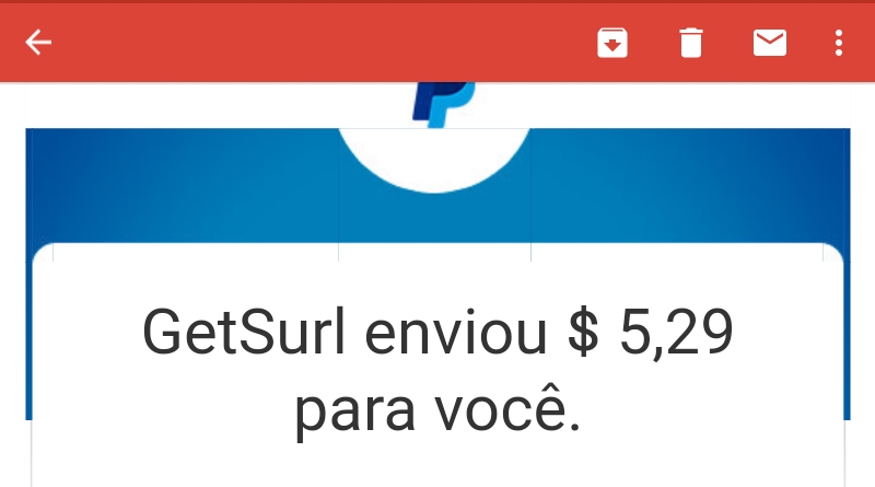 prova de pagamento do encurtador de links GetSurl