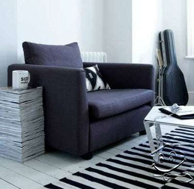 black and white living room