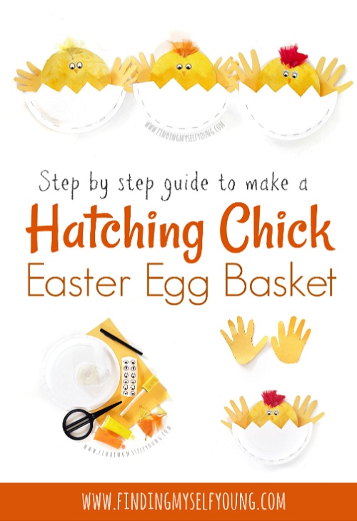 how to make a paper plate easter chick basket