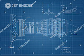 Jet engine blue print