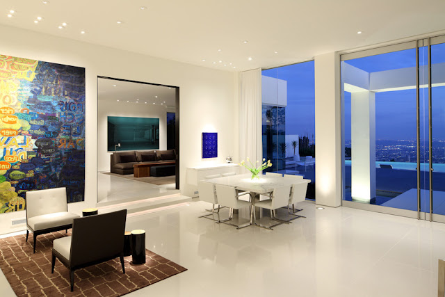 Modern white dining room 