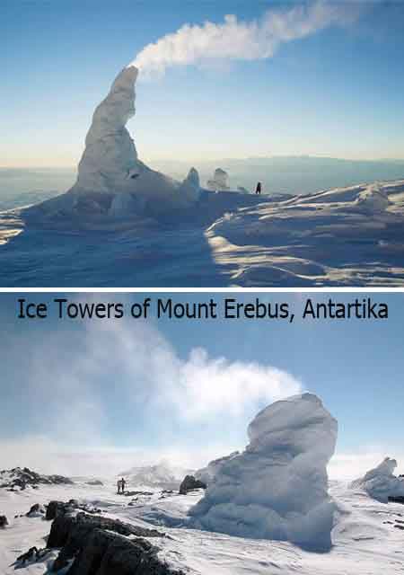 Ice Towers of Mount Erebus, Antartika