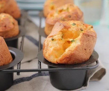 CHEDDAR CHEESE AND CHIVE POPOVERS #appetizers #foodrecipe