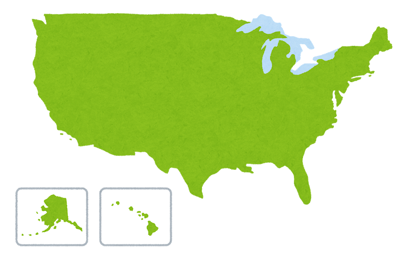 アメリカ合衆国の地図のイラスト かわいいフリー素材集 いらすとや