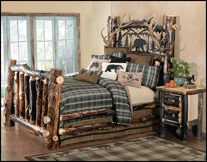 Log Cabin Themed Bedroom
