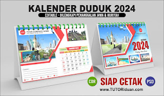 Free Desain Kalender Meja 2024 CDR PSD