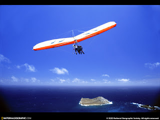 Hang glider at Waimanalo, Hawaii