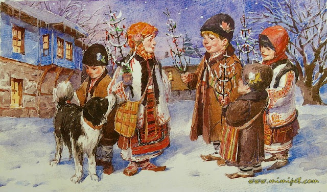 navidad bulgaria niños survachka