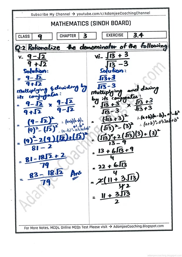 algebraic-expression-and-formulas-exercise-3-4-mathematics-9th