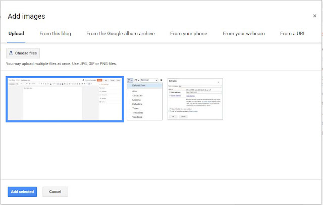 How to upload images in blogger posts